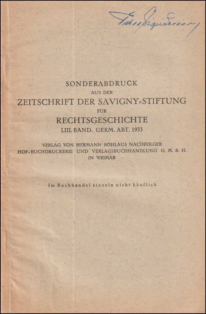 Über die Rechtsnatur der altgermanischen Schenkung # 89560