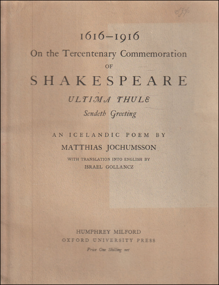 On the tercentenary commemoration of Shakespeare 1616-1916 # 89645