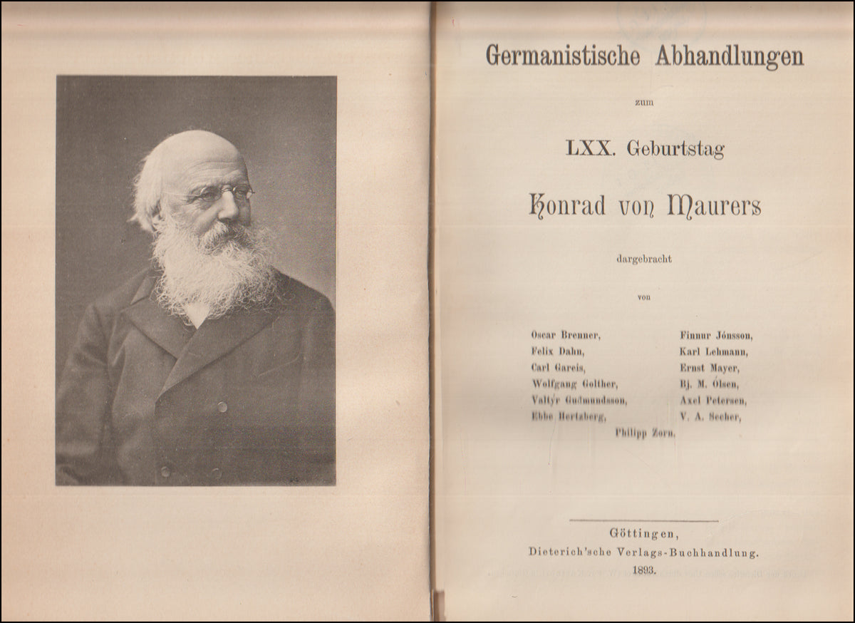 Germanistische Abhandlungen zum LXX. Geburtstag Konrad von Maurers # 89657