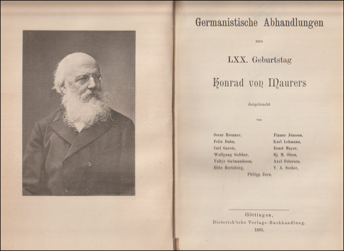Germanistische Abhandlungen zum LXX. Geburtstag Konrad von Maurers # 89657