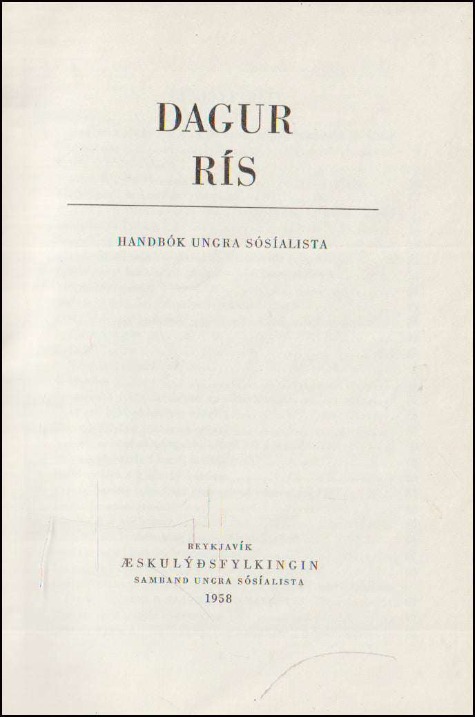 Dagur rís. Handbók ungra sósíalista # 89660