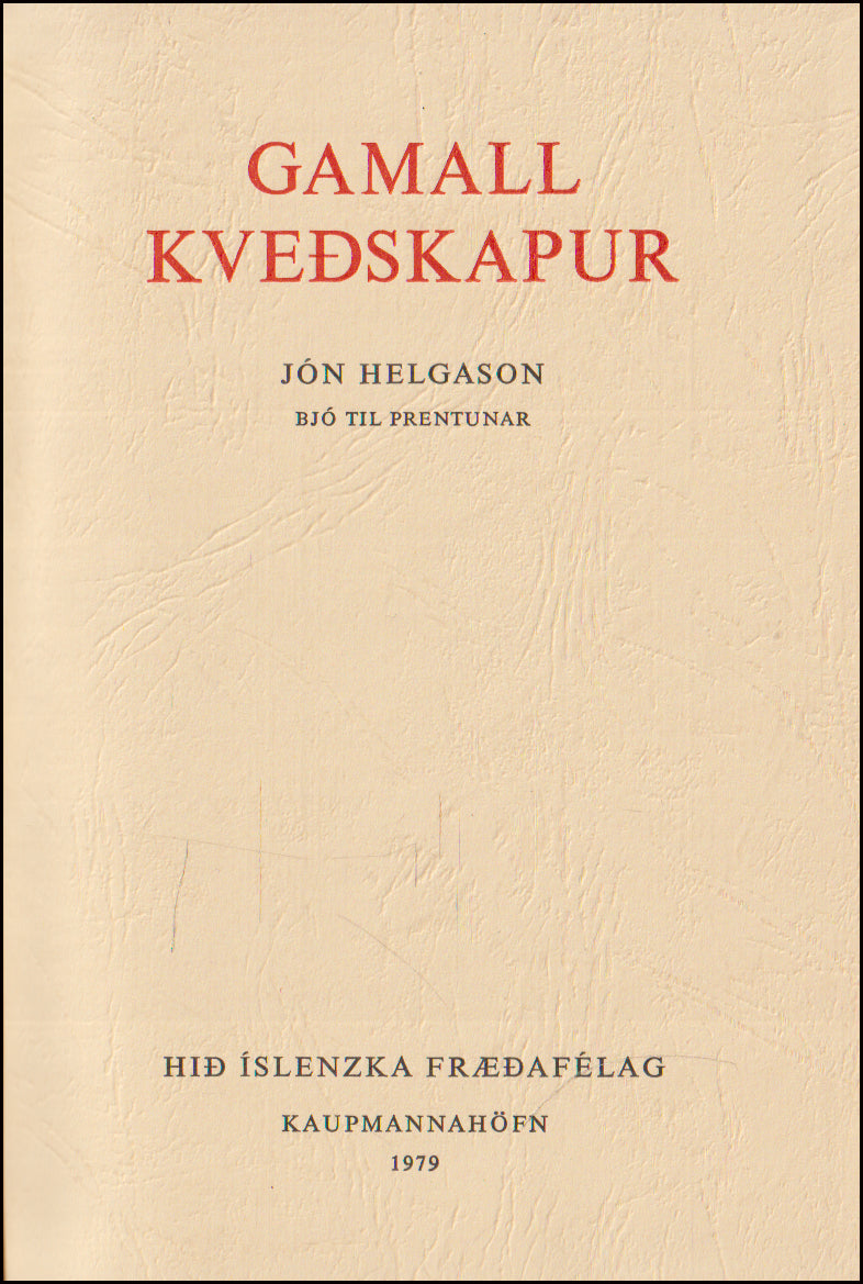 Gamall kveðskapur # 89662