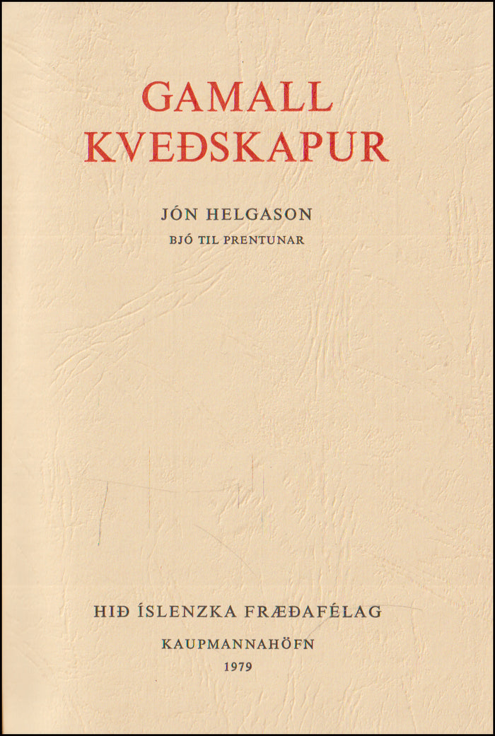 Gamall kveðskapur # 89662
