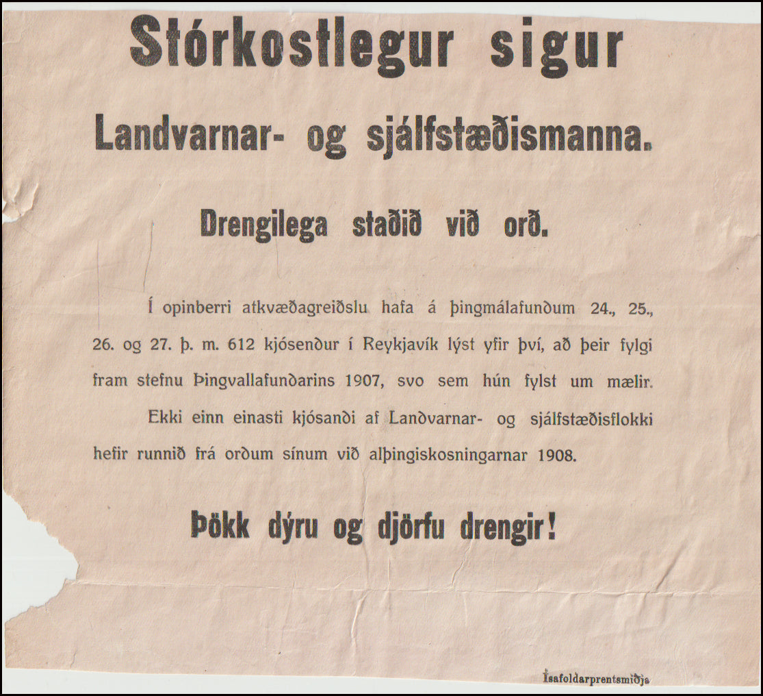 Stórkostlegur sigur. Landvarnar- og sjálfstæðismanna # 89675