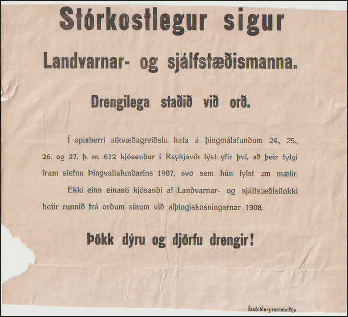 Stórkostlegur sigur. Landvarnar- og sjálfstæðismanna # 89675