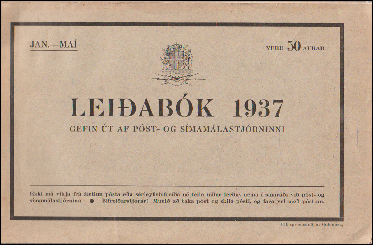 Leiðabók 1937 # 89881