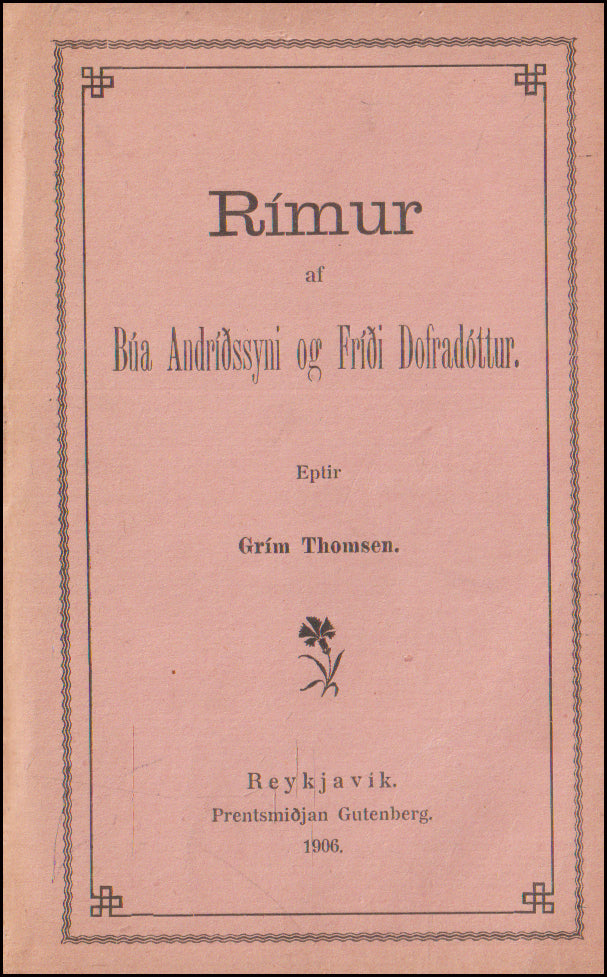Rímur af Búa Andríðssyni og Fríði Dofradóttur # 89900