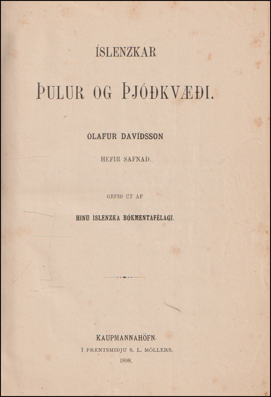 Íslenzkir vikivakar og vikivakakvæði - Íslenzkar þulur og þjóðkvæði # 89901