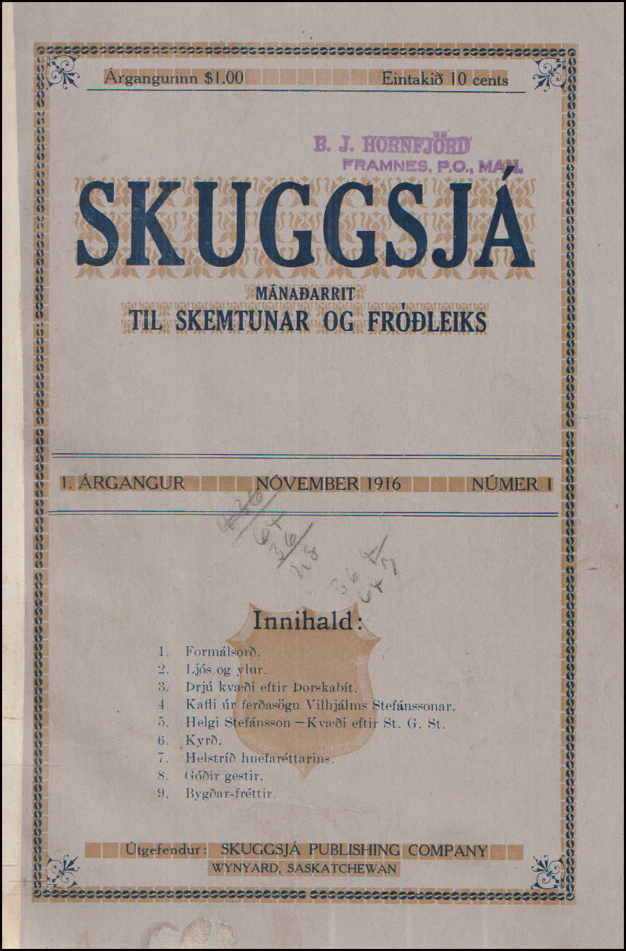 Skuggsjá. Mánaðarrit til skemtunar og fróðleiks # 89907