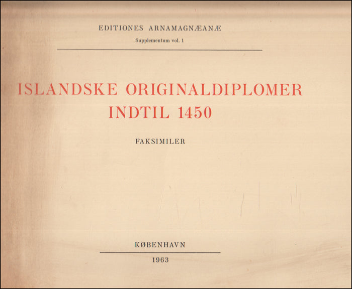 Islandske originaldiplomer indtil 1450 # 89924