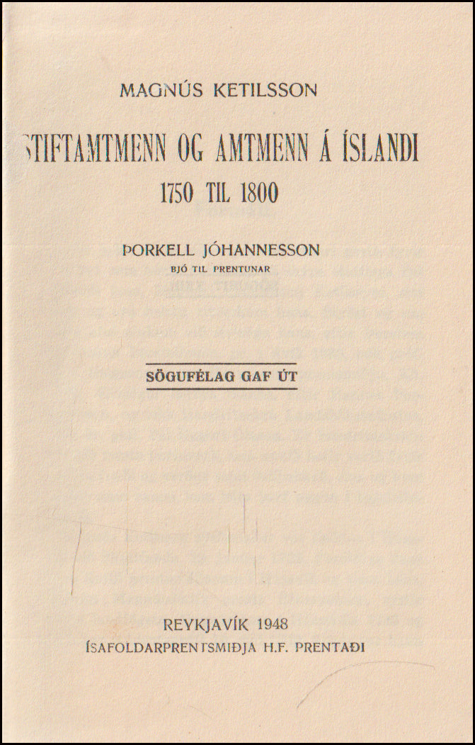 Stiftamtmenn og amtmenn á Íslandi 1750 til 1800 # 89961