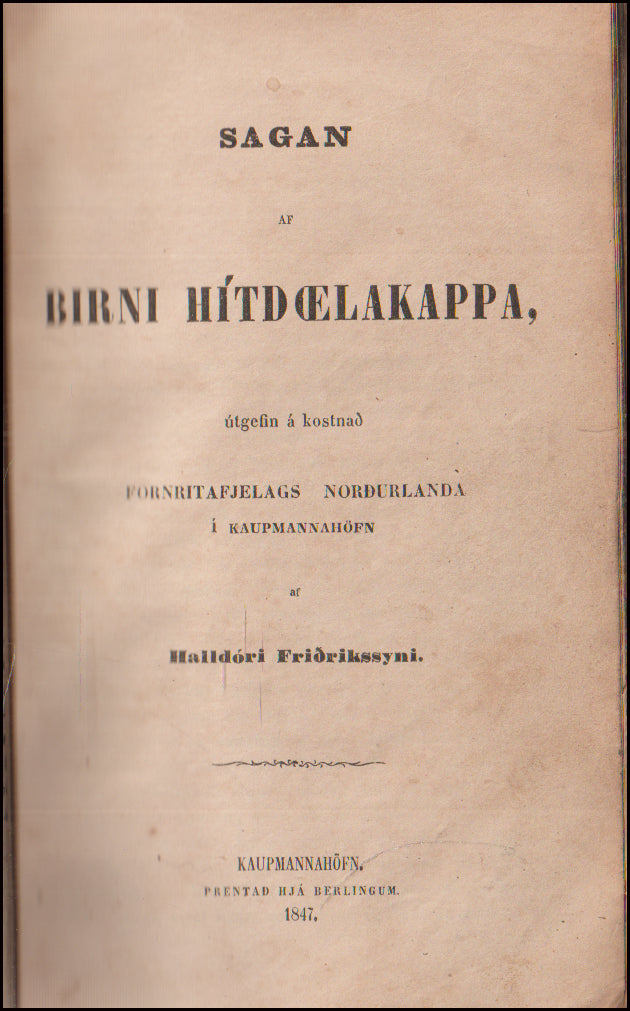 Hervarar saga - Sagan af Birni Hítdælakappa - Vápnfirðinga saga # 89992