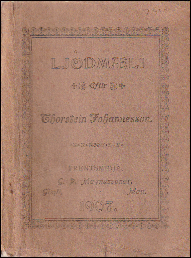 Ljódmæli eftir Thorstein Johannesson # 89999