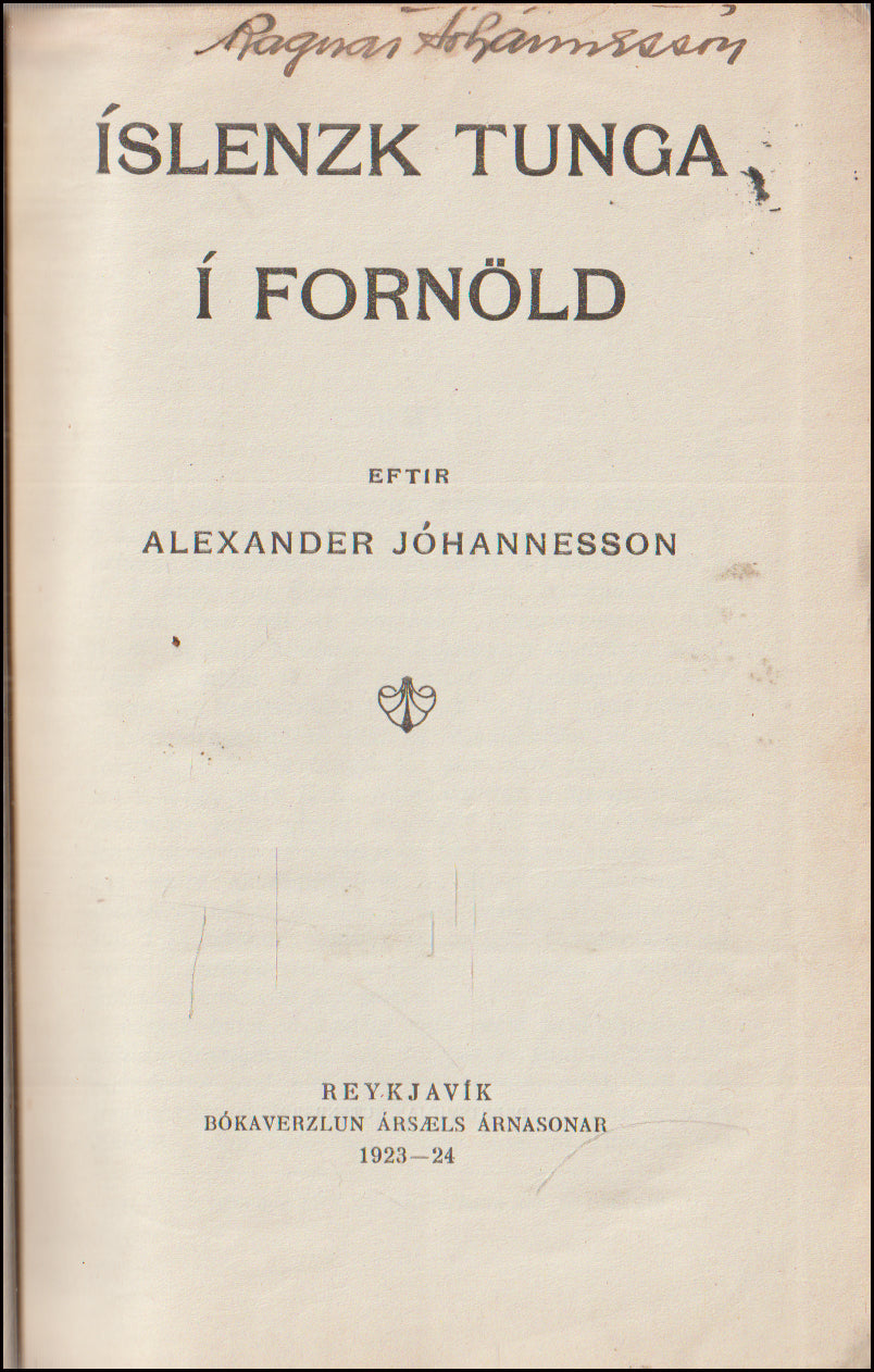 Íslenzk tunga í fornöld # 90006