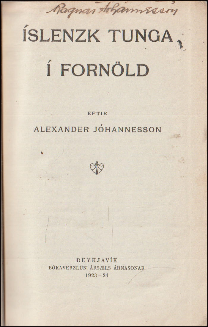 Íslenzk tunga í fornöld # 90006
