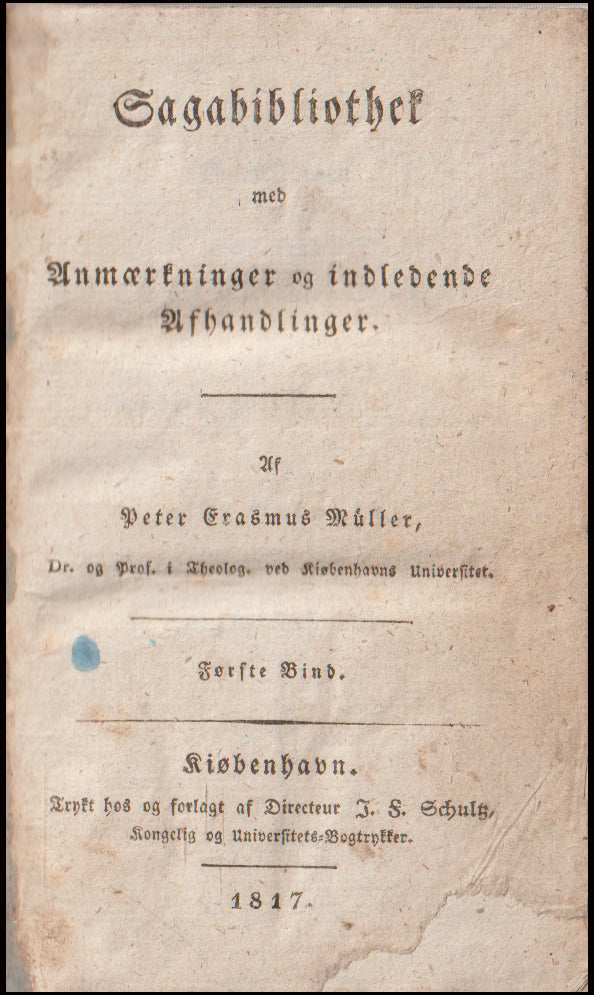 Sagabibliothek med Anmærkninger og indledende Afhandlinger. Første Bind # 90018