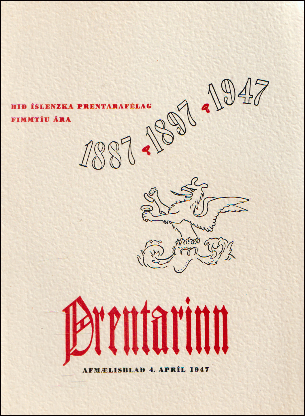 Hið Íslenska Prentarafélag fimmtíu ára # 90037