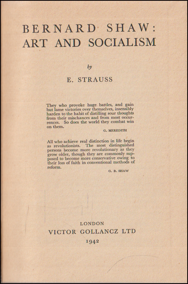 Bernard Shaw: Art and Socialism # 90095
