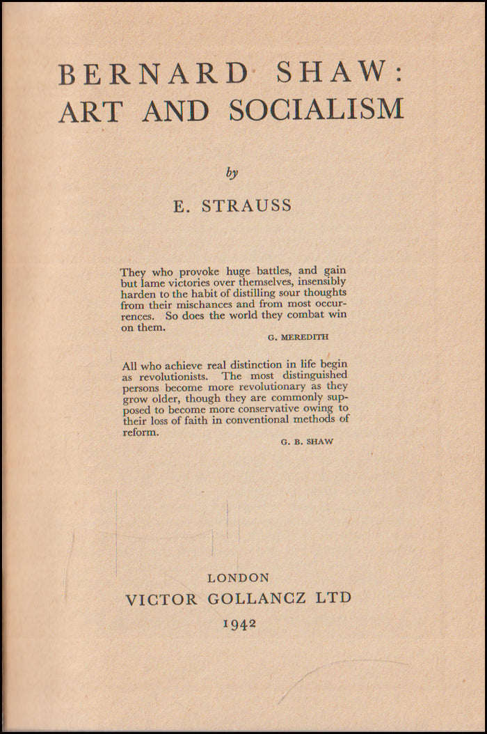 Bernard Shaw: Art and Socialism # 90095