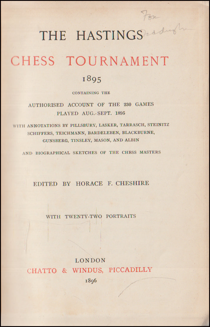 The Hasting Chess Tournament 1895 # 90124