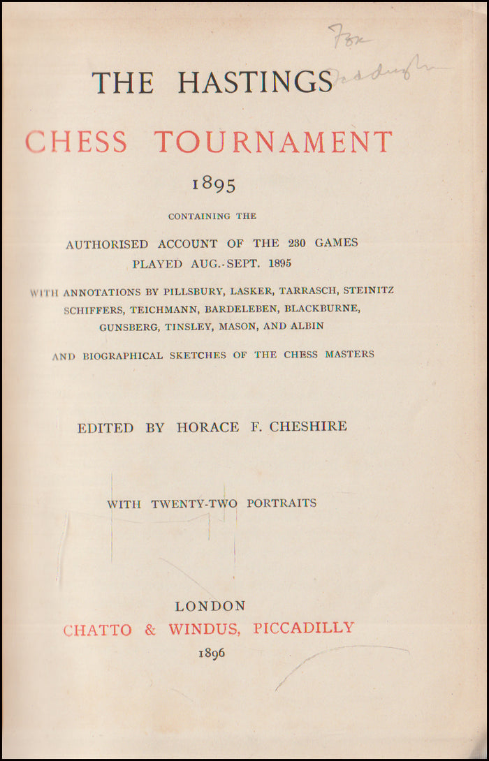 The Hasting Chess Tournament 1895 # 90124