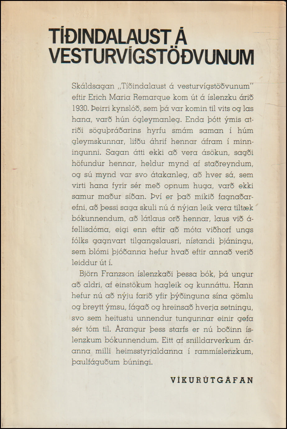 Tíðindalaust á Vesturvígstöðvunum # 90175