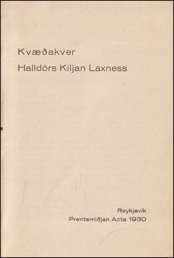 Kvæðakver Halldórs Kiljan Laxness # 90184
