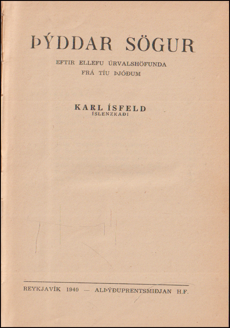 Þýddar sögur eftir ellefu úrvalshöfunda # 90277