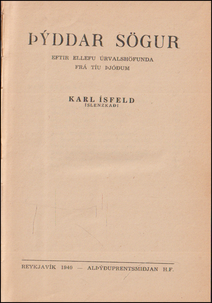 Þýddar sögur eftir ellefu úrvalshöfunda # 90277