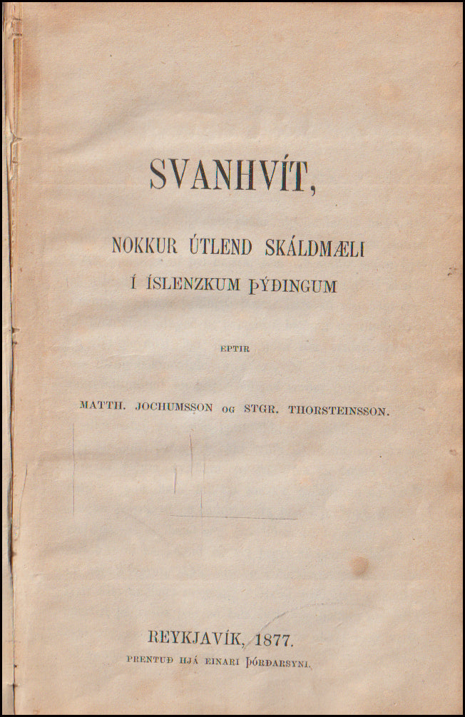 Svanhvít. Nokkur útlend skáldmæli # 90365