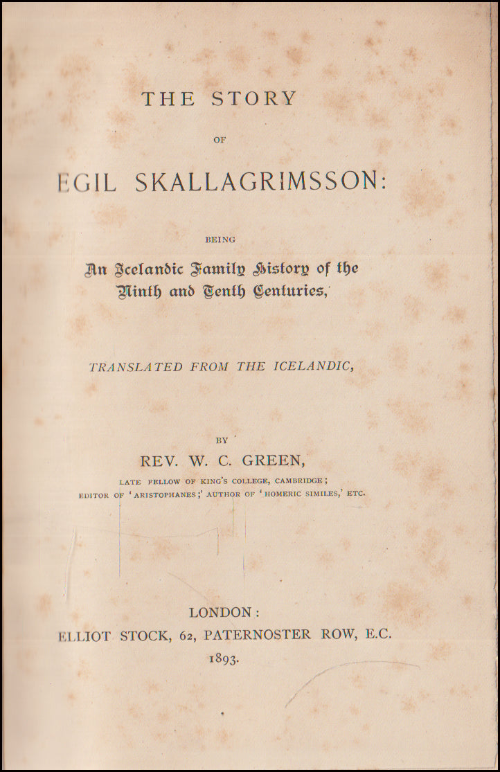 The Story of Egil Skallagrimsson # 90481