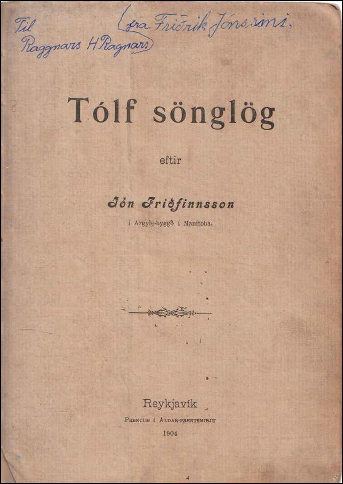 Tólf sönglög eftir Jón Friðfinnsson # 90524