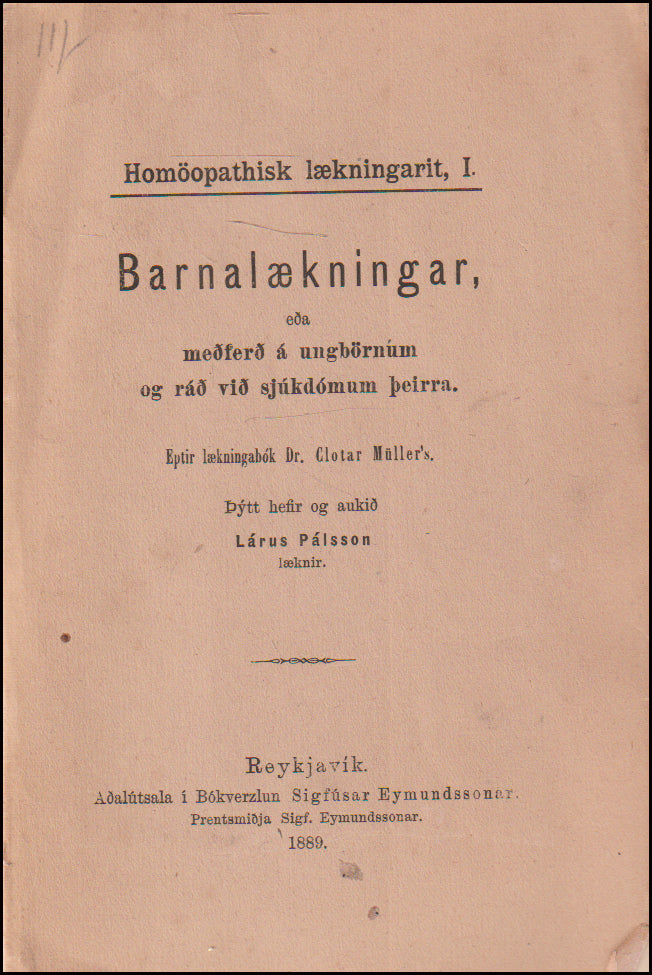 Barnalækningar, eða meðferð á ungbörnum og ráð við sjúkdómum þeirra # 90528