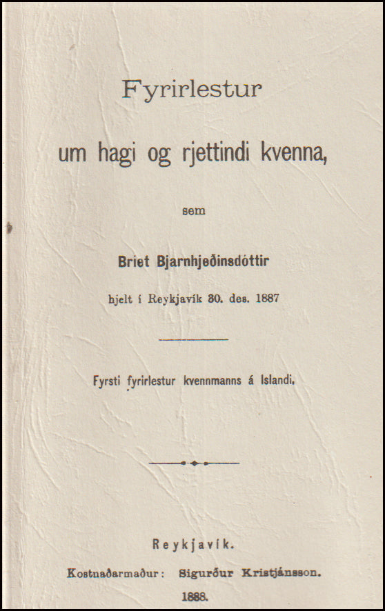 Fyrirlestur um hagi og rjettindi kvenna # 90529