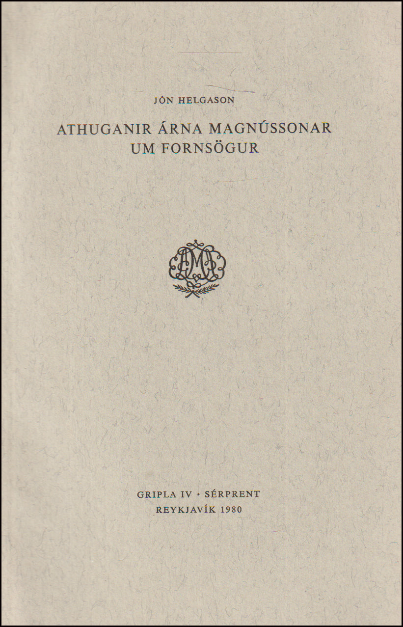 Athuganir Árna Magnússonar um fornsögur # 90720