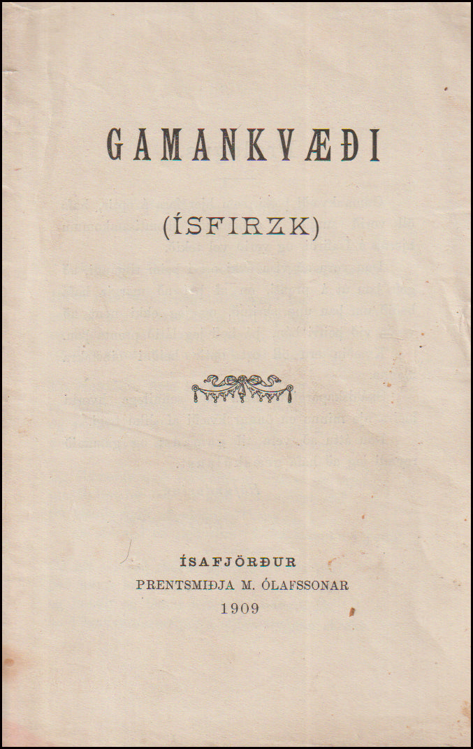 Gamankvæði (Ísfirzk) # 90732