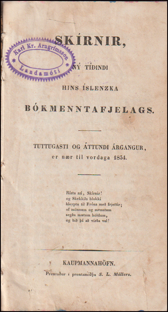 Skírnir. Tuttugasti og áttundi árgangur # 90747