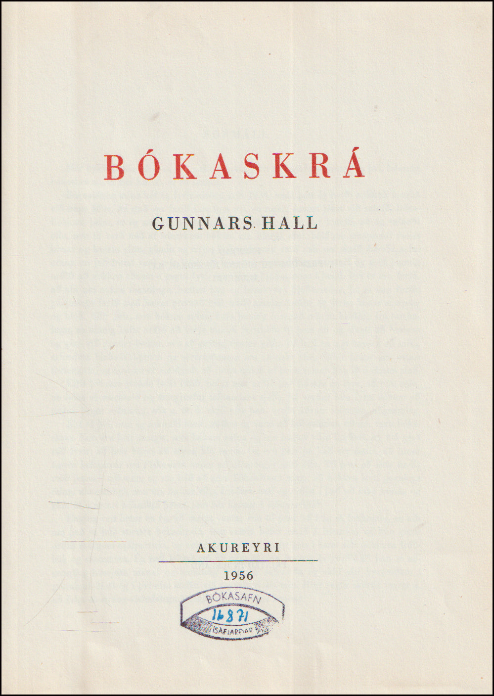 Bókaskrá Gunnars Hall # 90770