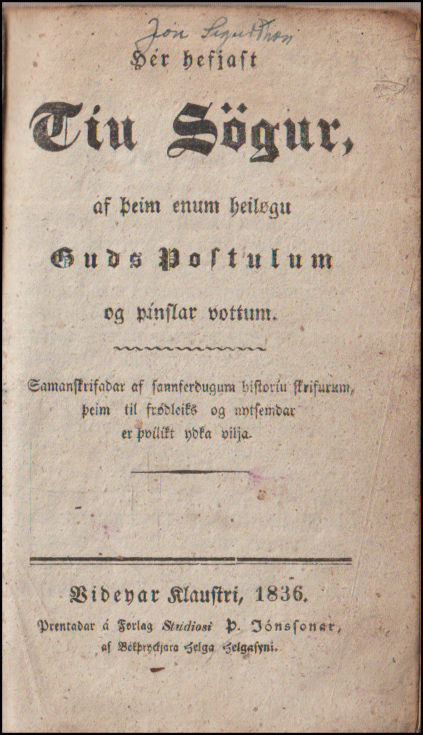 Hér hefjast Tíu Sögur, af þeim enum heiløgu Guds Postulum # 90810