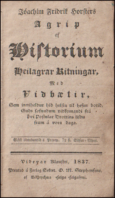Agrip af Historium Heilagrar Ritníngar # 90812