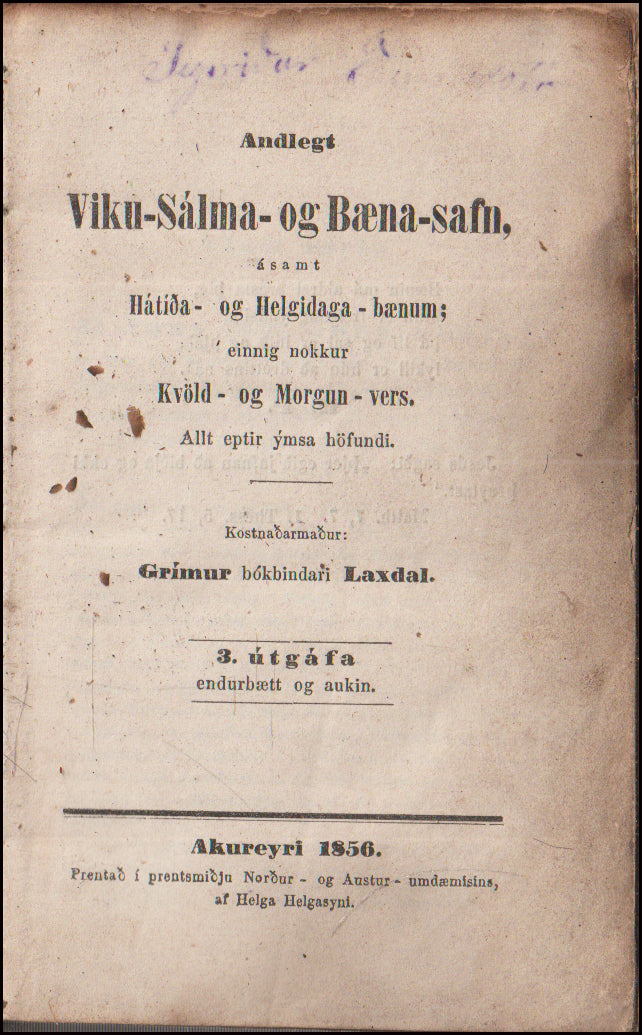 Andlegt Viku-Sálma- og Bæna-Safn # 90815