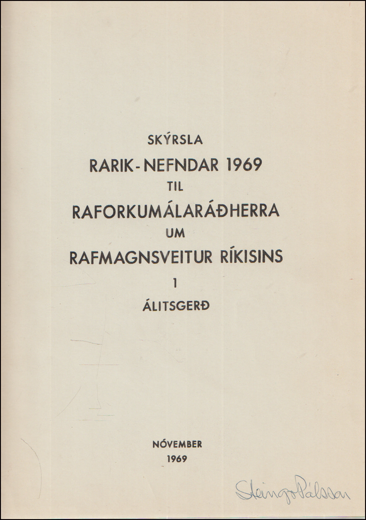 Skýrla Rarik-nefndar 1969 # 90895