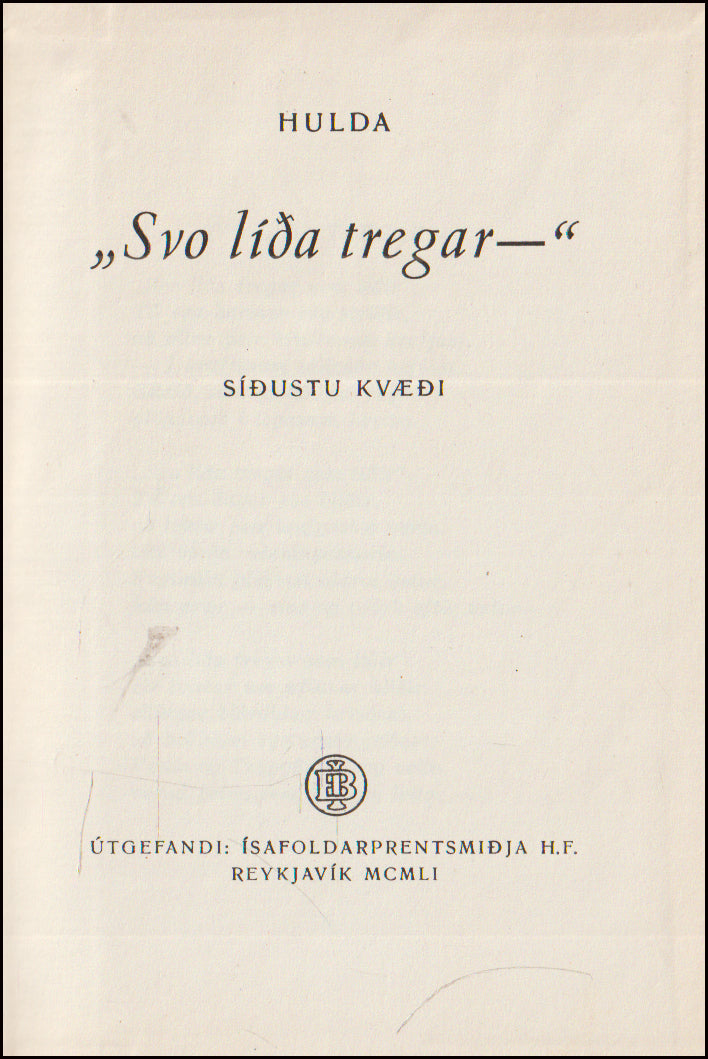 „Svo líða tregar" # 90977