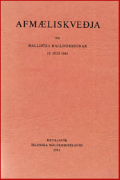 Afmæliskveðja til Halldórs Halldórssonar 13. Júlí 1981 # 7968