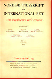 Nordisk tidskrift for International Ret. Numéro Spécial 1932 # 5505