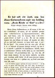 Er það satt eðr ósatt, sem hr. Jónas Guðmundsson segir um bækling vorn # 13587