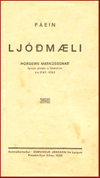 Fáein ljóðmæli Þorgeirs Markússonar # 28948