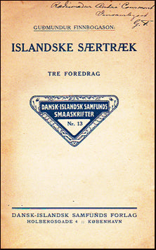 Islandske særtræk. Tre foredrag # 20511