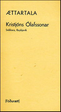 Ættartala Kristjóns Ólafssonar snikkara Reykjavík # 19376