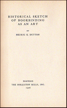 Historical sketch of Bookbinding as an Art # 20637